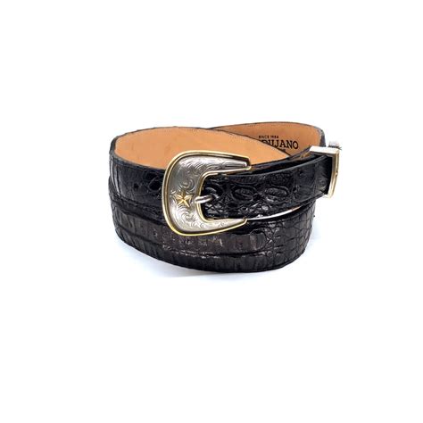 Men's Black Caiman Tapered Western Belt - Mandujano Custom Western Boots