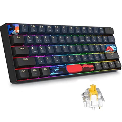 Surmen GT61 60 Mechanical Gaming Keyboard 60 Percent RGB Hot Swappable Wireless Compact Mini