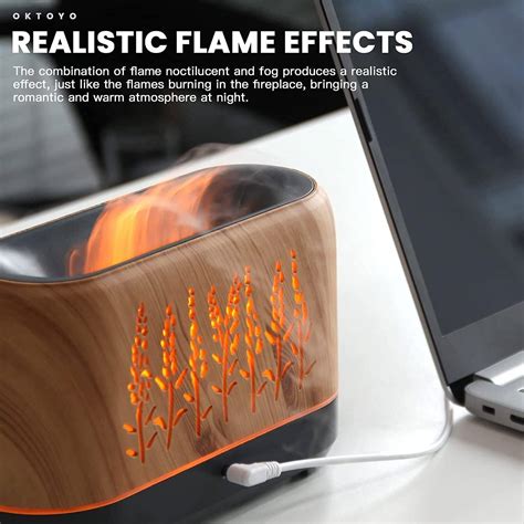 Essential Oil Diffuser With Flame Light Upgraded Super Quiet Diffusers