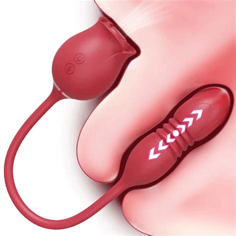 Upgrade Rose Sucking Thrusting Dildo Vibrator