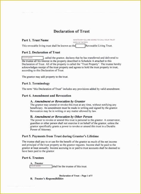 Revocable Trust Template Free Of Free South Carolina Revocable Living Trust Form Word