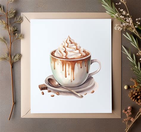 Watercolor Hot Cocoa Clipart Hot Chocolate PNG For Commercial Use POD Winter Drink Clip Arts