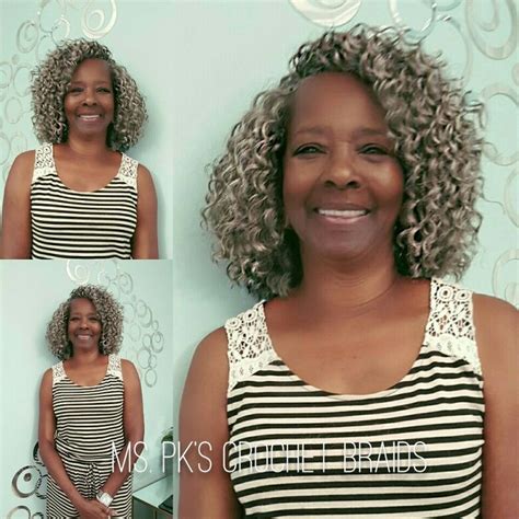 Grey Deep Twist Shoulder Length Hair Styled By Ms Pk S Crochet Braids