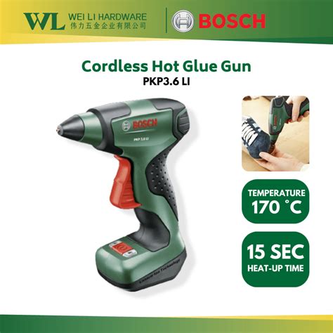 Bosch PKP3 6LI Cordless Glue Gun Glue Hot Melt Stick Glue Gun Wireless Hot Glue Gun
