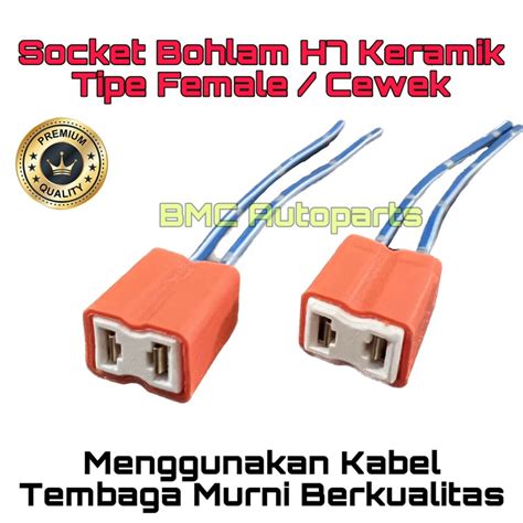 Jual Socket Bohlam H Keramik Female Cewek Soket Lampu H Kabel