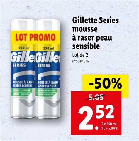 Promo Gillette Series Mousse Raser Peau Sensible Chez Lidl