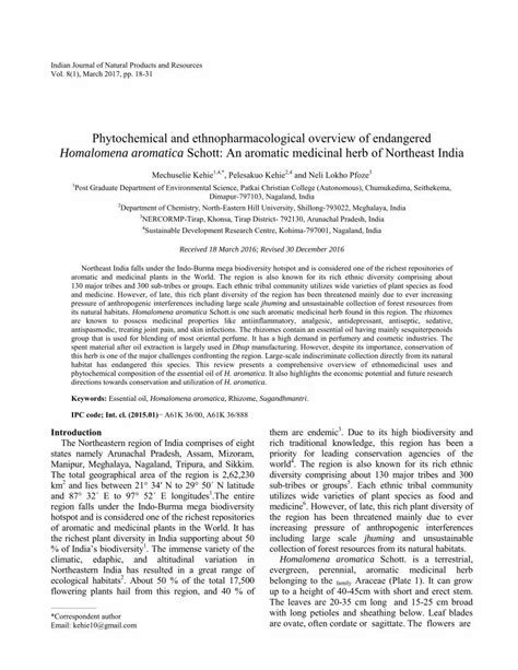 Pdf Phytochemical And Ethnopharmacological Overview Of Nopr