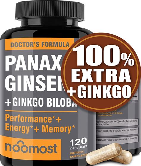 Buy Authentic Korean Red Panax Ginseng Ginkgo Biloba 120 Vegan S