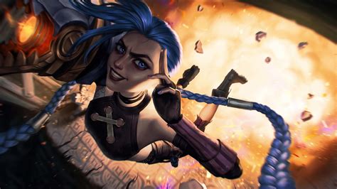 Arcane Jinx Blue Eyes 4k