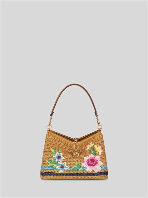 Sac Vela En Raphia Brod Mod Le Moyen Femme Marron Clair Etro