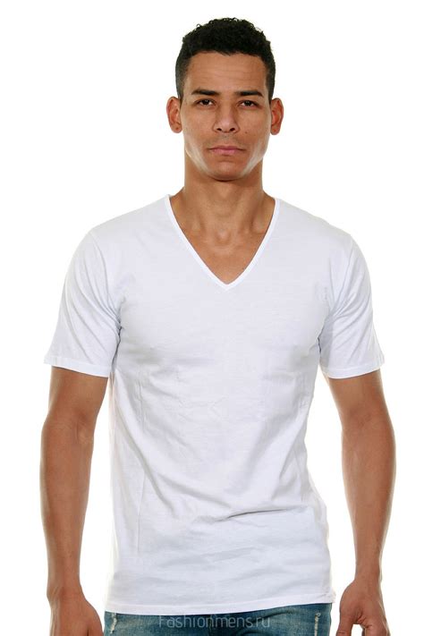 Мужская футболка 100% хлопок Doreanse Cotton 2810-02 белая, V вырез ...