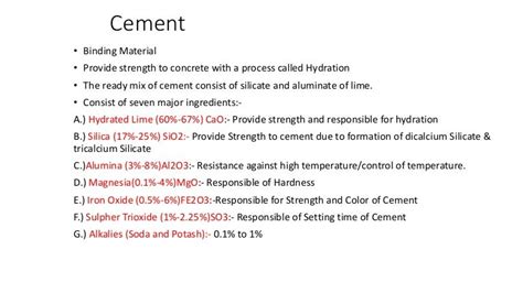 Cement properties & Types