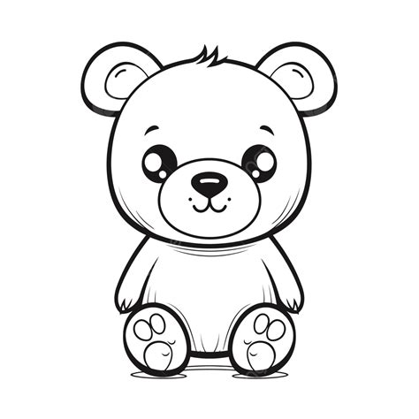 Cute Teddy Bear Coloring Pages Outline Sketch Drawing Vector Bear