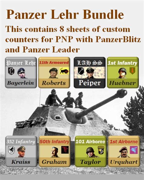 Custom Panzerblitz Panzer Leader Counters Panzer Lehr Bundle Homeland