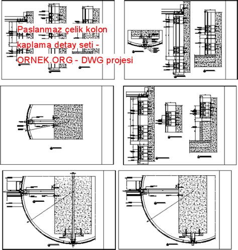 Proje Sitesi Paslanmaz Elik Kolon Kaplama Detay Seti Autocad Projesi