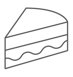 Piece Of Cake Line Icon Food And Drink Royalty Free Vector