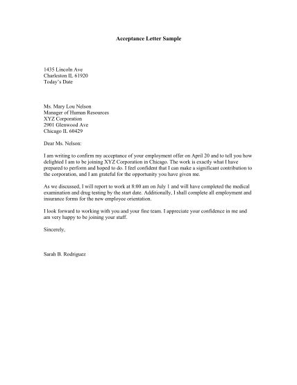 26 Sample Acceptance Letter Page 2 Free To Edit Download And Print