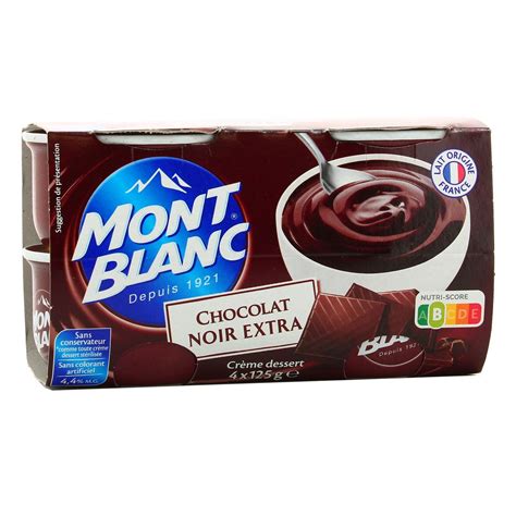 Achat Vente Mont Blanc Crème dessert au chocolat extra noir 4x125g