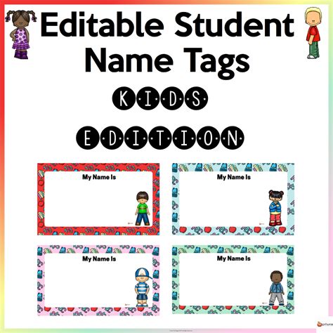 Editable Student Name Tags Kids Edition - Australian Teachers Marketplace