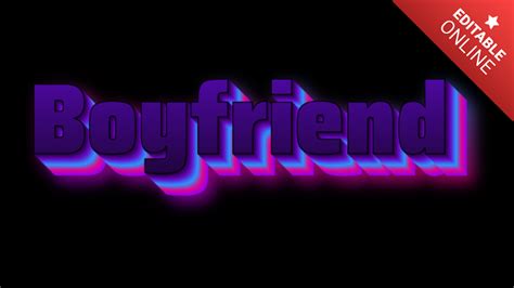 Boyfriend D With A Purple Pink And Blue Glow Text Effect Generator