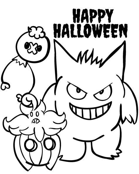 Spooky Pokemon Halloween Coloring Pages For October Koloringpages