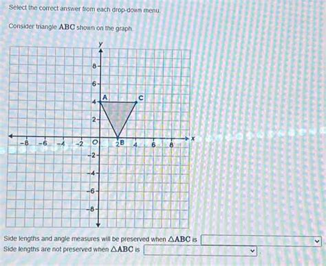 Select The Correct Answer From Each Drop Down Menu Consider Triangle