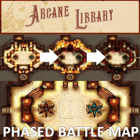 Arcane Library Phased Battle Map Roll20 Marketplace Digital Goods