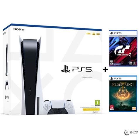 Console Salon Sony Playstation 5 825 Go Bundle Blanc Elden