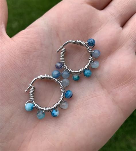 Orecchini Cerchio Con Pietre Azzurre Miky Bijoux