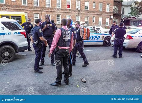 New York Police Department Activity On Scene Of An Incident In Brooklyn Editorial Photo Image