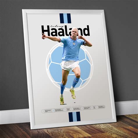 Erling Haaland Poster Erling Haaland Print Minimalist Poster Office