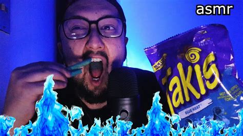 ASMR Comiendo Takis Blue Heat EXTRA PICANTE Sonidos Crujientes