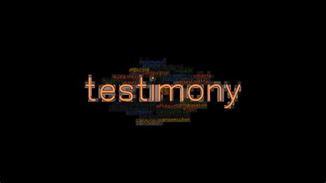 TESTIMONY: Synonyms and Related Words. What is Another Word for ...