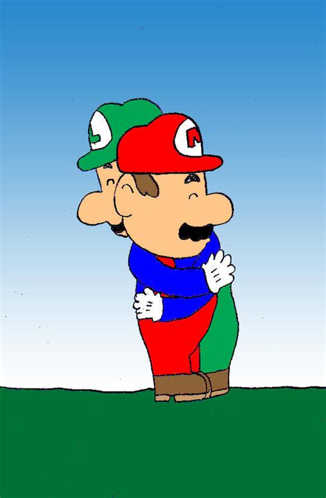 Mario And Luigi Hug By Katamariluv On Deviantart