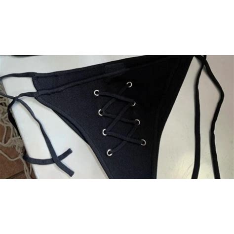 Gothic Punk Skull Print Sexy Bikini Suit Women Swimwear Y2K Summer Lace Up Swimsuit Girl