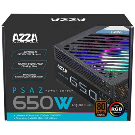 Fonte Azza Atx Psaz W Rgb Plus Bronze W New Eletr Nicos