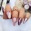 JUSTOTRY 24 Pcs Almond False Nails Short Colourful French Press On Nails Pattern Nude Fake