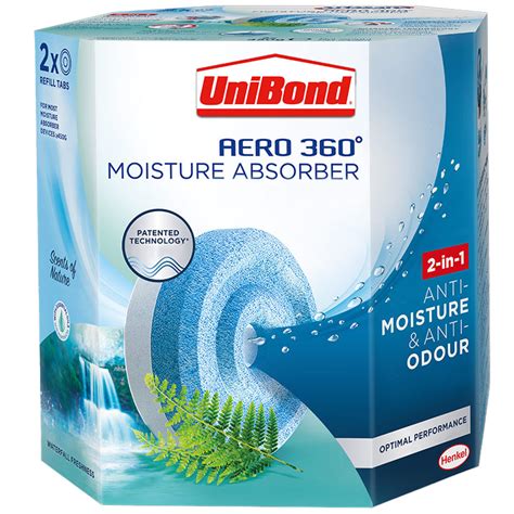 UniBond Aero 360 2 Pack Waterfall Freshness Moisture Absorber Refills