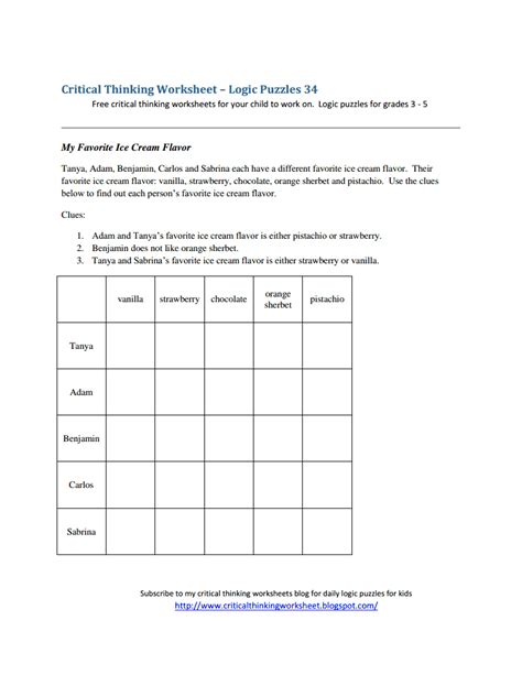 Critical Thinking Worksheet Logic Puzzles 34pdf Logic Puzzles