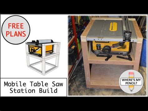 Wood From Home Mobile Table Saw Station Build For DeWalt DW745 FREE