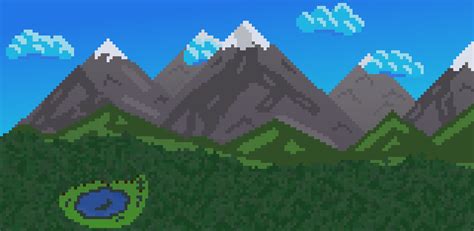 My first try at landscape pixelart! Any tips to improve is welcome! : r ...