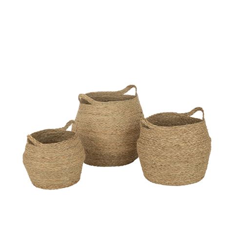 Set Panier Rond Anses Rotin Naturel J Line