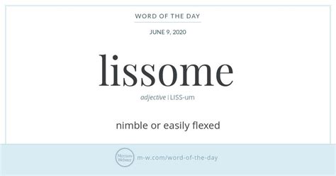 Word Of The Day Lissome Uncommon Words Thesaurus Words Interesting