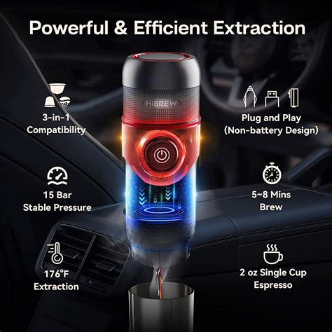 HiBREW H4 Portable Espresso Coffee Machine for Car & Home