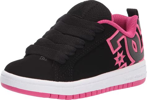 DC Girls Court Graffik Skate Shoe Black Pink Stencil EMEGA Australia