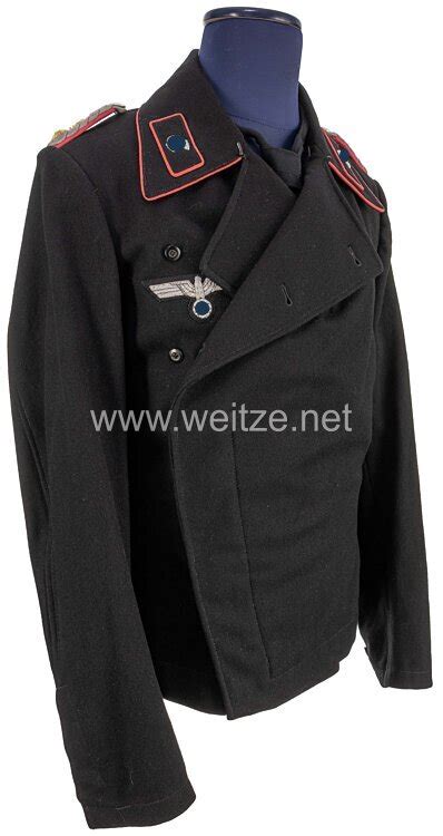 Wehrmacht Schwarze Panzerjacke Erstes Modell F R Einen Oberstleutnant