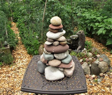 Zen Large Stacked Stone Garden Cairn Lake Michigan Lake Superior