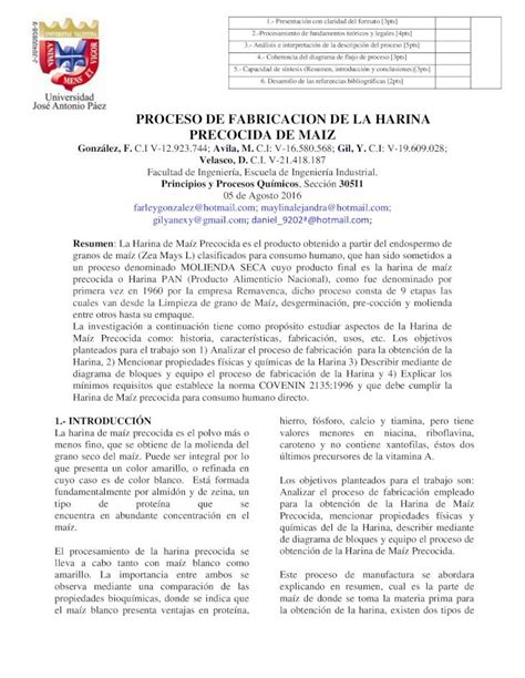 Pdf Proceso De Fabricacion De La Harina Precocida De Pdf