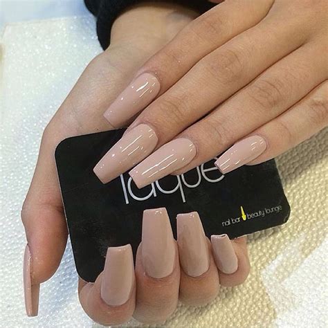 Nude Coffin Nails Unhas Bonitas Unhas Decoradas Unhas