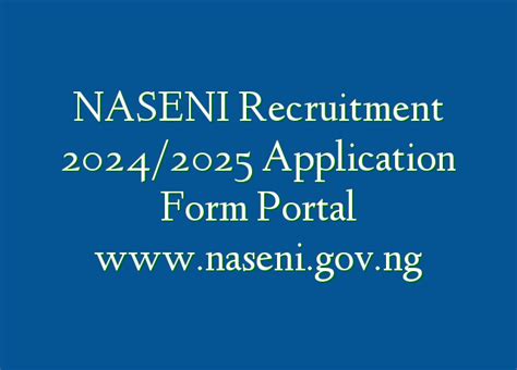 Naseni Recruitment Application Form Portal Naseni Gov Ng